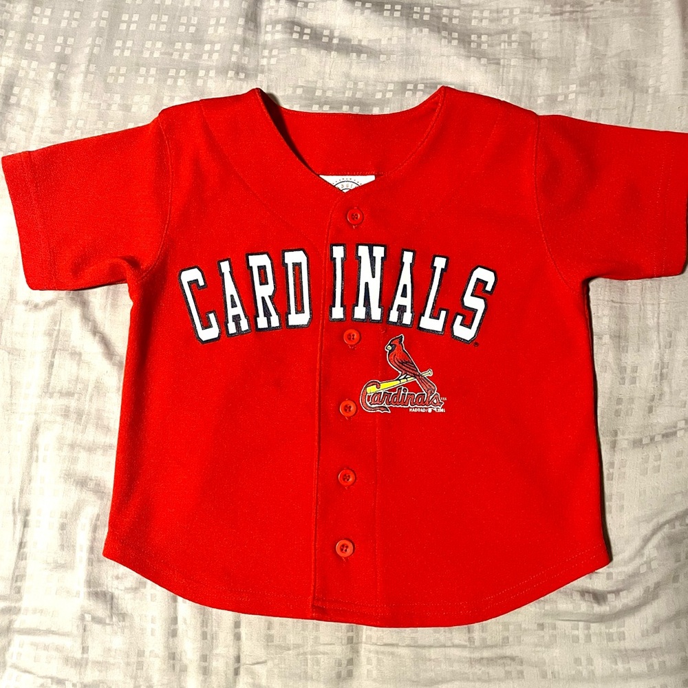 Size 4 Jersey STL Cardinals Saint Louis Cardinal Red Baseball Button-Up Jersey
